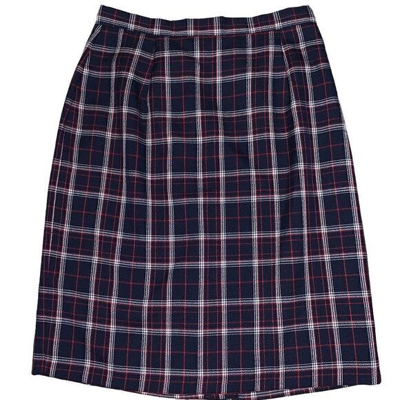 PAUL HARRIS DESIGN plaid red, white & blue straight skirt 4 - Picture 6 of 8